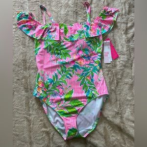 Lilly Pulitzer Fiesta one piece size 16 in don’t stop beleafing